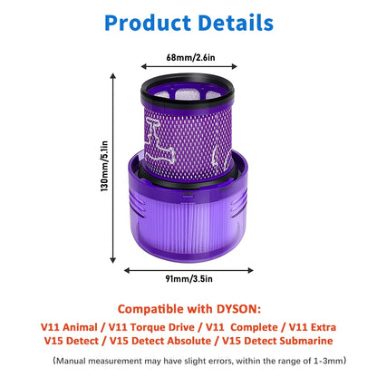 Dust Bin Canister and Hepa Filter Kit For Dyson V11 V15 SV14 SV15 SV22 Vacuum Cleaner Dust Bucket Rear Filter Parts Replacement
