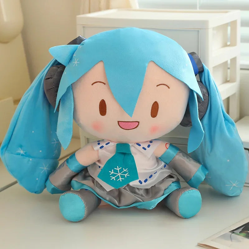32cm Cute Hatsune Miku Plush Toy Kawaii Anime Miku With Bow High Quality Plushies Home Decor Soothing Plushie Birthday Gift Girl