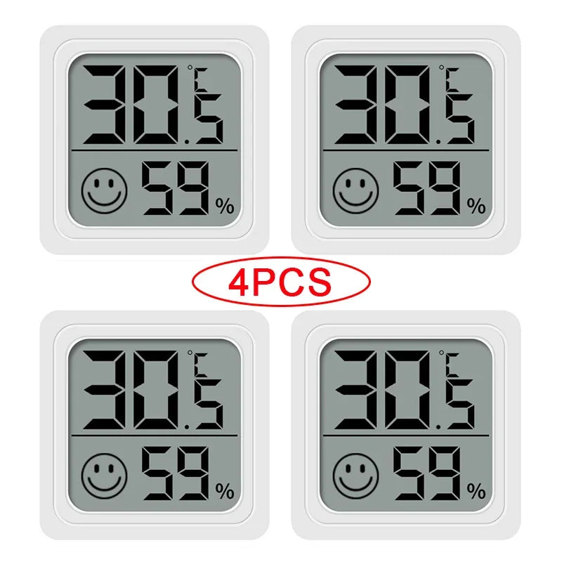 4pcs Mini LCD Hygrometer Thermometer Indoor Household New Digital Temperature Humidity Meter Digital Display Wall Mounted Sensor