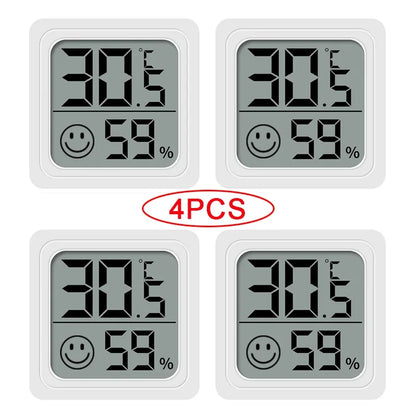 4pcs Mini LCD Hygrometer Thermometer Indoor Household New Digital Temperature Humidity Meter Digital Display Wall Mounted Sensor