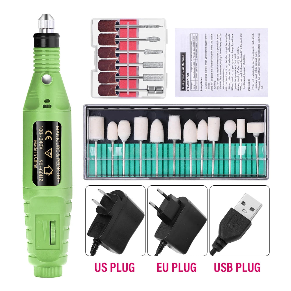 LULAA Portable Professional Electric Nail Drill Machine Manicure Tools Pedicure Drill Set Family Nail File Nail Drill Equipment