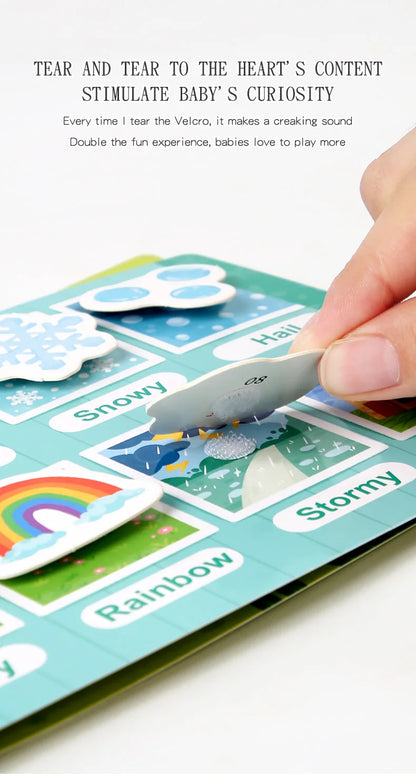 New Montessori Scene Stickers for Children DIY Hand-on Puzzle Reusable Books Cartoon Learning Cognition Toys for Kids Gift