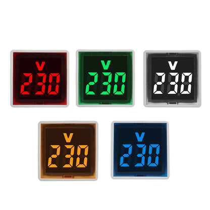 1PC LED Digital AC Voltmeter Indicator Square EU Plug Digital Voltmeter 50–500V Voltage Measurement Range