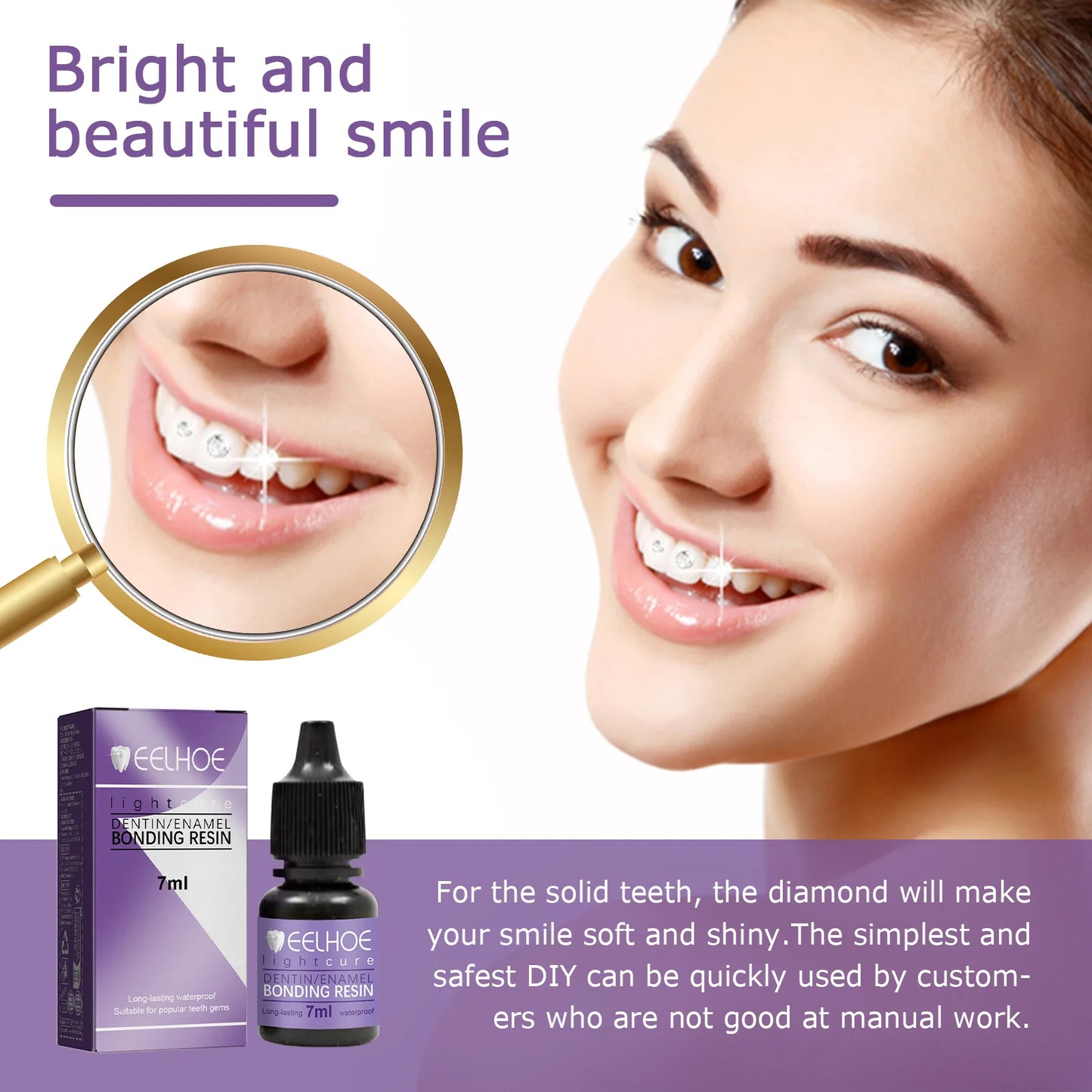 Tooth Gem Glue Dental Adhesive for Tooth Gems Diamond Kit Glue Teeth Crystal Jewelry Sturdy Tooth Jewelry Orthodontic Gel 7/10ml