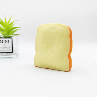Soft Flour Toast Sliced Shape Bread Stress Toy Anxiety Relief Fake Food Toy for Adult Tricky Funny Birthday Gifts