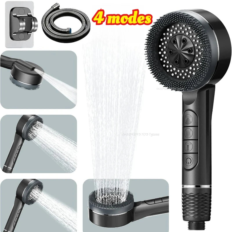 Filtered Supercharged Shower Head Four-speed Adjustment With Water Seal Multi-functional Home Shower Bathroom Accessories