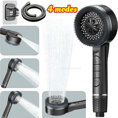 Filtered Supercharged Shower Head Four-speed Adjustment With Water Seal Multi-functional Home Shower Bathroom Accessories