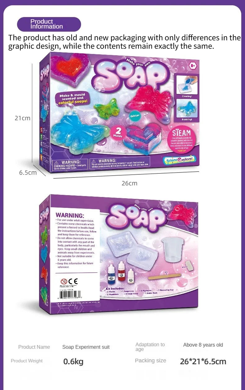Children Magic Science Experiment Kit Handmade DIY Soap STEAM Educational Teaching Aids Primary School Student Toys Kids Gift