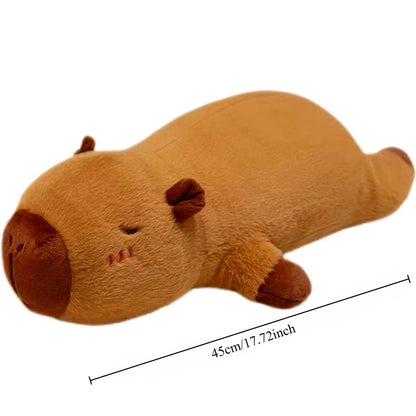 Kawaii Capybara Plush Toy Stuffed Capibara Fluffy Doll Long Sleep Soft Pillow Sofa Cushion Nap Sleeping Toys for School  Xmas
