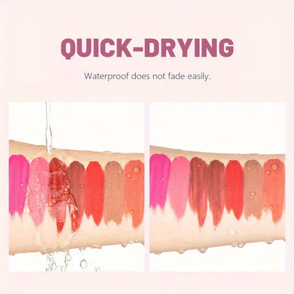 Matte Velvet Lip Tint, Nude Color Lip Glaze, Long Lasting Waterproof Non Transfer, Lightweight Soft Lip Makeup, Perfect Valentin