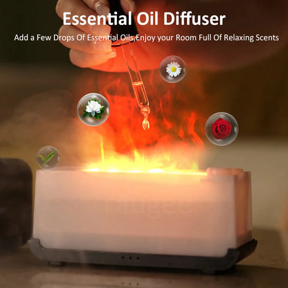 Air Aroma Humidifier Diffuser Essential Oils Humidifiers Mini Flame Automatic Fragrance Diffuser Home Humidifier With LED Light