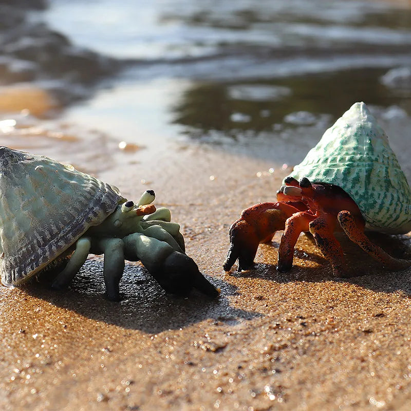 Oenux Simulation Ocean Sea Life Animals Model Lovely Crab Action Figures Toy Cake Toppers Collection Jouet Kids Education Gift