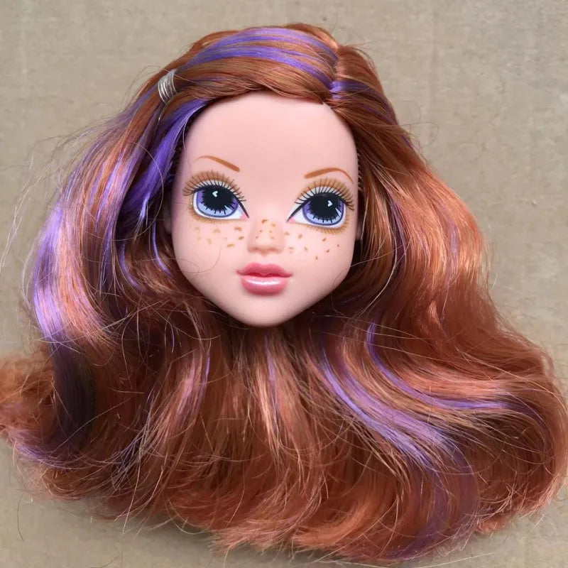 Glasses Eyes With Real Eyelashes Doll Heads Colorful Soft Doll Parts White Skin Doll Accessories Girl Gift Toys Figures