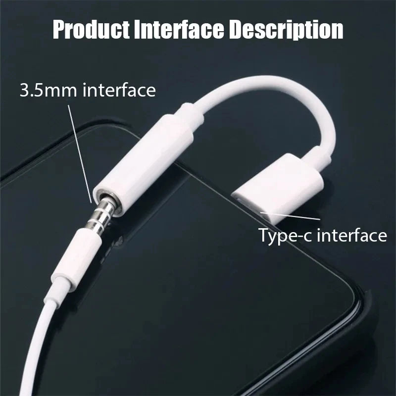 USB Type C To 3.5 Jack Earphone Adapter USB-C 3 5mm Audio Cable Converter For IPhone 15 15 Pro MAX Samsung Galaxy Huawei Xiaomi