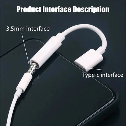 USB Type C To 3.5 Jack Earphone Adapter USB-C 3 5mm Audio Cable Converter For IPhone 15 15 Pro MAX Samsung Galaxy Huawei Xiaomi