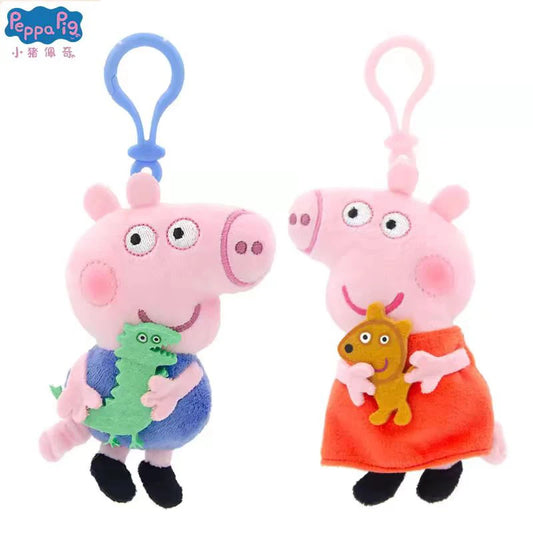 12cm Genuine Peppa Pig Plush Pendant Children's Toy Kawaii Peppa George Cartoon Anime Plush Key Chain Backpack Pendant Kids Gift