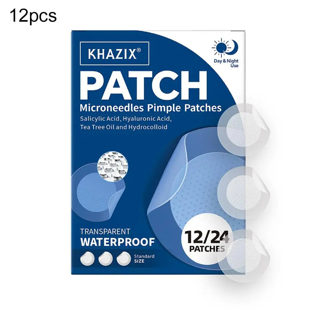 12/24PCS Micro Needle Pimple Patch Hydrocolloid Micropoint Pimple Patch For Acne Pimples Overnight, Invisible Acne Cover Patches