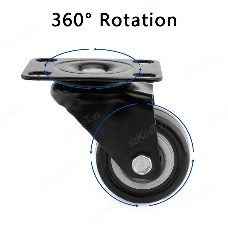 4pcs/lot Furniture Casters Wheels PP Fixed Swivel Caster Roller Wheel For Heavy Duty Platform Trolley Chair Household Accessory