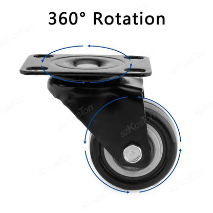 4pcs/lot Furniture Casters Wheels PP Fixed Swivel Caster Roller Wheel For Heavy Duty Platform Trolley Chair Household Accessory