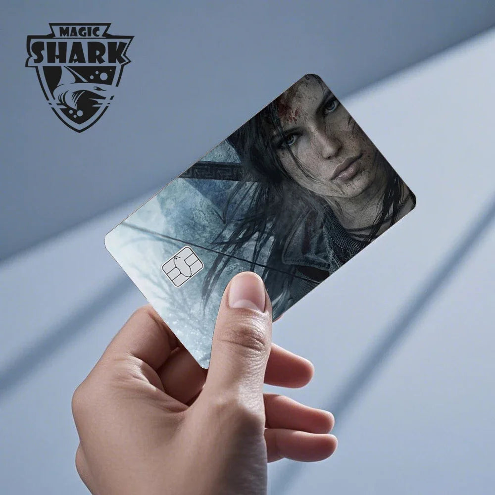 Magic Shark Flower Butterfly Bear Wing No Fade PVC Film Skin Cover Sticker for Bank Debit Credit Card