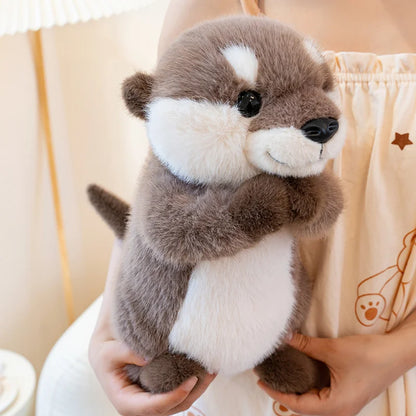 Hugging Otter Plush Toys Fluffy Cozy Magnetic Animal Doll Cute Well-behaved Baby Otter Doll Funny Children Toys Nice Gift