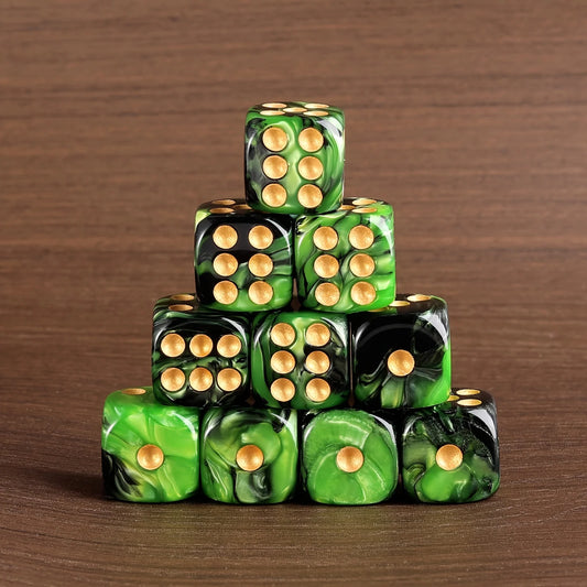 10PCS 16mm Dual-Color D6 Dice Set - 6-Sided Acrylic Game Dice for RPG, Board Games, Party & Club, Round Corner Polyhedral Dices
