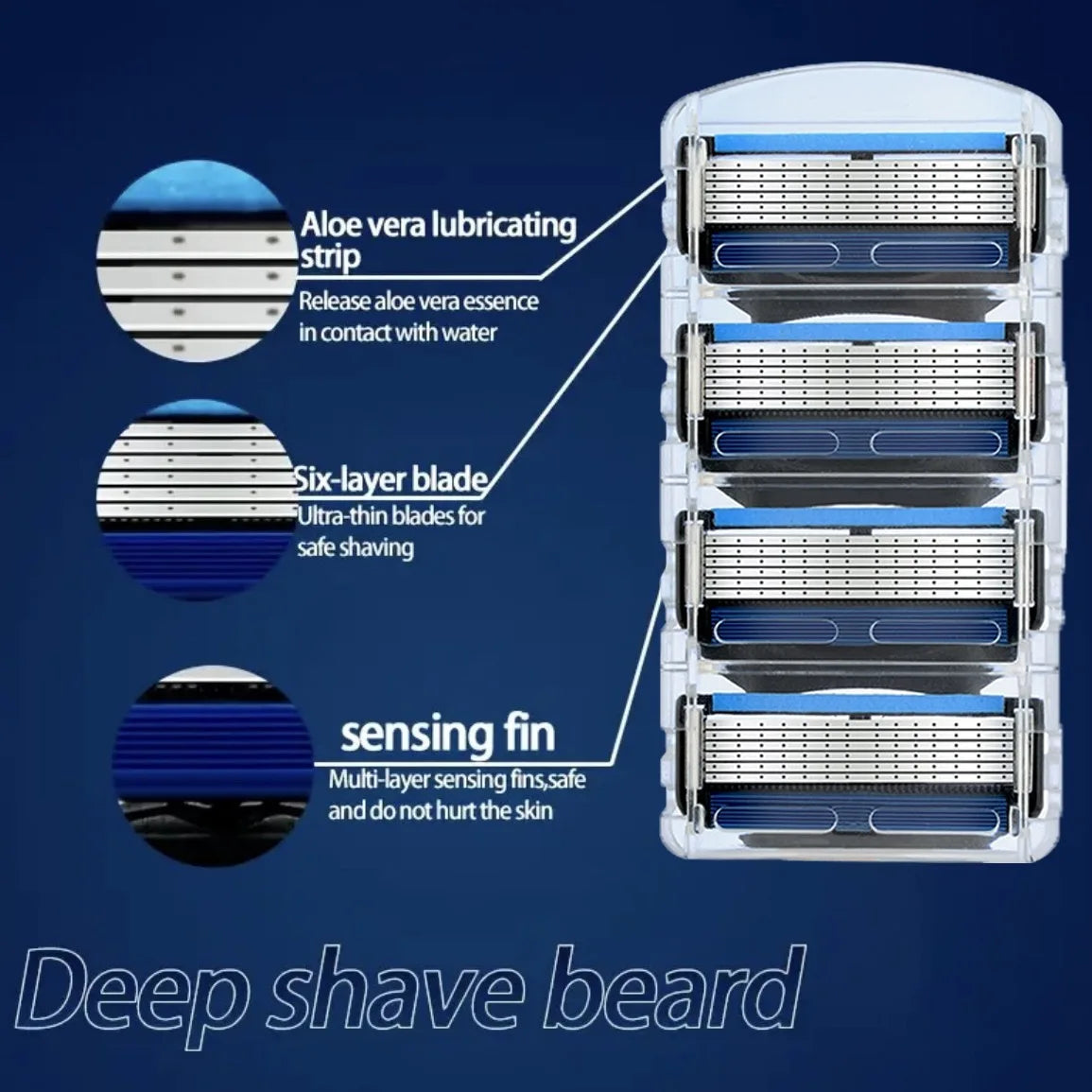 Six-layer Blades Reduce Irritation, Reusable Construction Saves Costs, Imported Blades Ensure Precision, With Multi-head Attachm