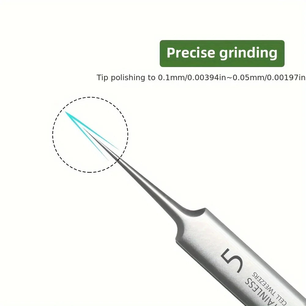 1/3pcs Extra Fine No. 5 Cellular Acne Blackhead Tweezers,Facial Beauty Remove Acne Needle Tools for Skin Care,Blackhead clip