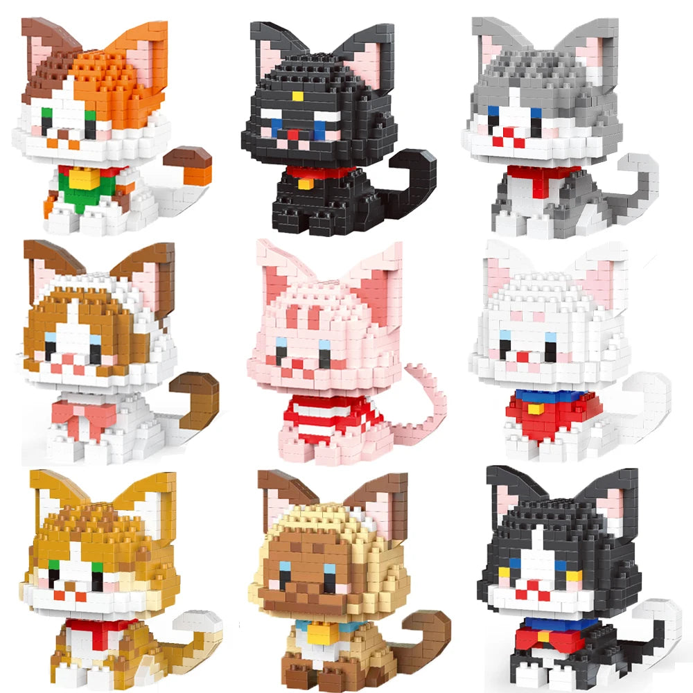 Micro Mini Super Cute Micro Cat Building Kit Tiny Pet Series Doll Figure The Perfect Miniature Gift for Cat Lovers and Girls