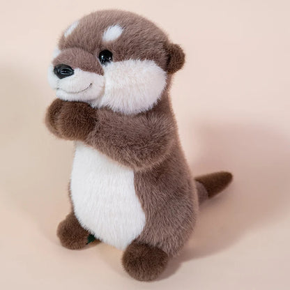 Hugging Otter Plush Toys Fluffy Cozy Magnetic Animal Doll Cute Well-behaved Baby Otter Doll Funny Children Toys Nice Gift