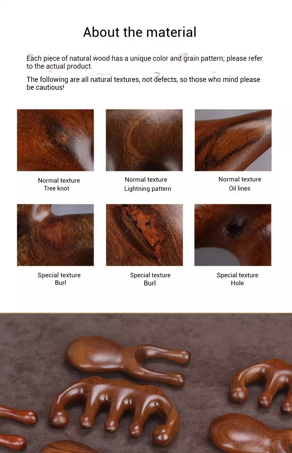 Wooden Gua Sha Facial Tools Head Massager Sandalwood Wood Massage Tool for Face Nose Eye Wood Massage Acupressur Tools