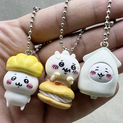 Chikawas Six Cute Pvc Dolls Keychain Bag Zipper Decorative Pendant Figure Cartoon Usagi うさぎ Hachiware ハチワレ ちいかわ Gift Collection