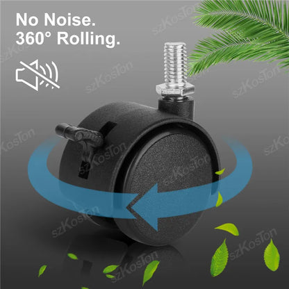 4 Pieces Universal Mute Caster M8 Wheel 1.5Inch Replacement Furniture Table Drawers Cabinets Swivel Rollers 360 Degree Wheels