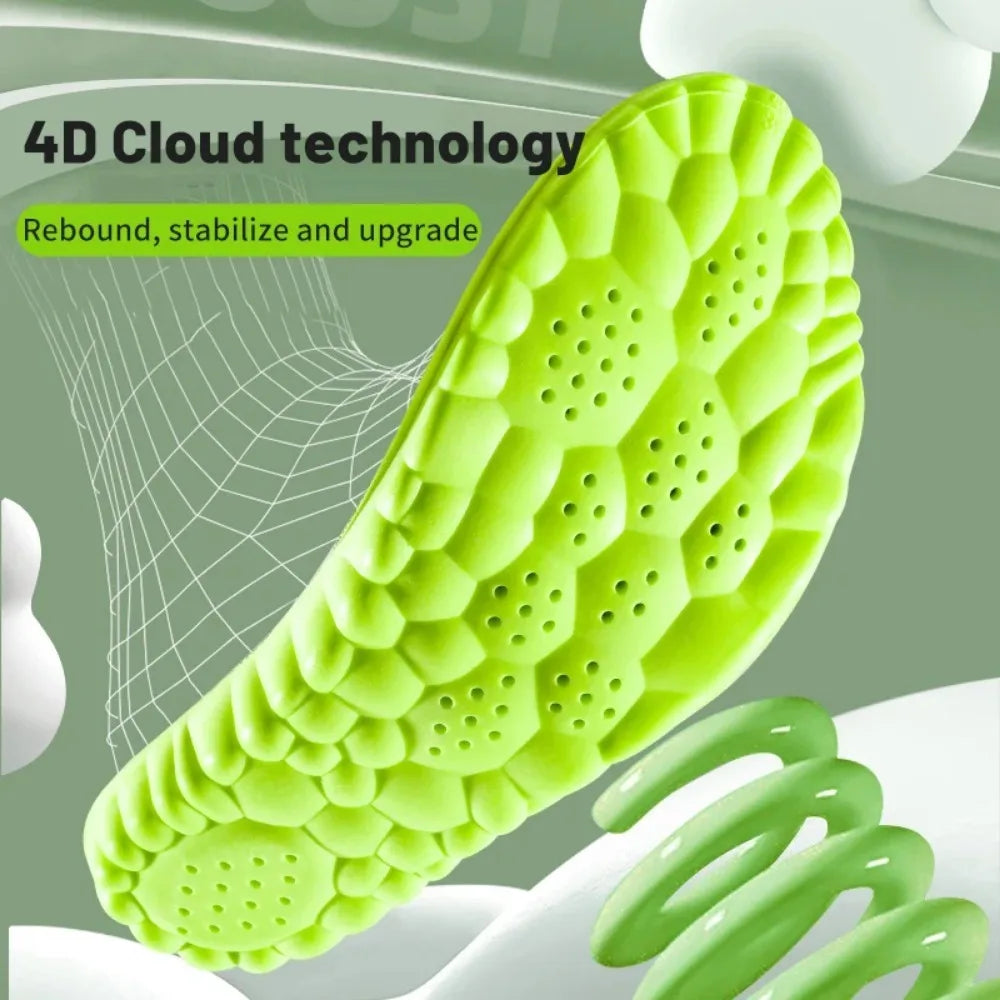 4D Sport Insole Super Soft Shock Absorption Orthopedic Inserts for Basketball Running Shoes