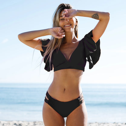 Sexy Ruffle Bikini Set 2025 New Brazilian V Neck Push Up Swimwear Women Swimsuit Bathing Suit Strappy Beach Wear Mujer biquini