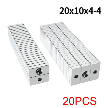 Super Strong Neodymium Magnet  N35 NdfeB Permanent Magnetic imanes Block with holes Powerful Magnets Refrigerator Magnet