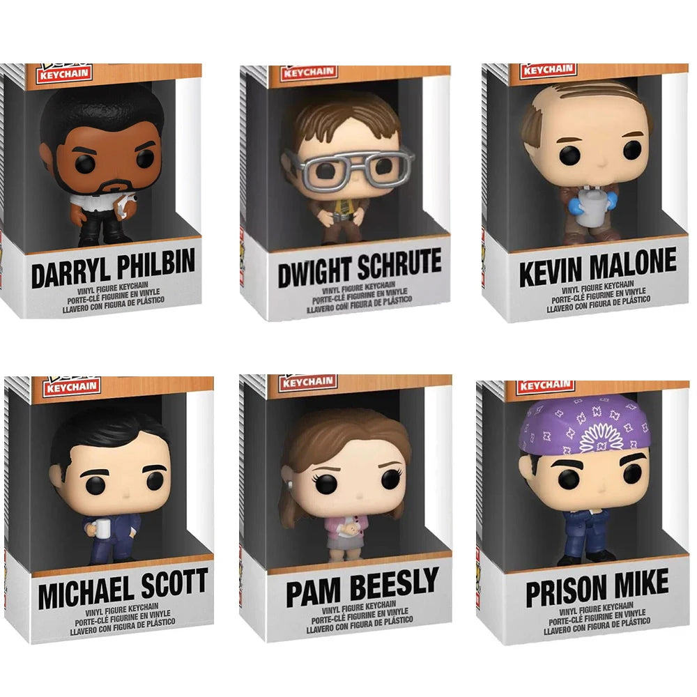 Pocket Keychain The Office Dwight Schrute Prison Milk Figure Pam Beesly Kevin Toys
