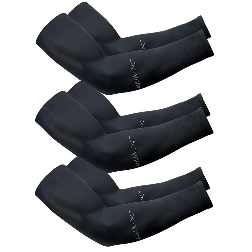 3Pairs Summer Sun Protection Ice Sleeve Men Women Fashion Breathable Elastic Ice Silk  Arm Gloves for Outdoor Cycling, Driving
