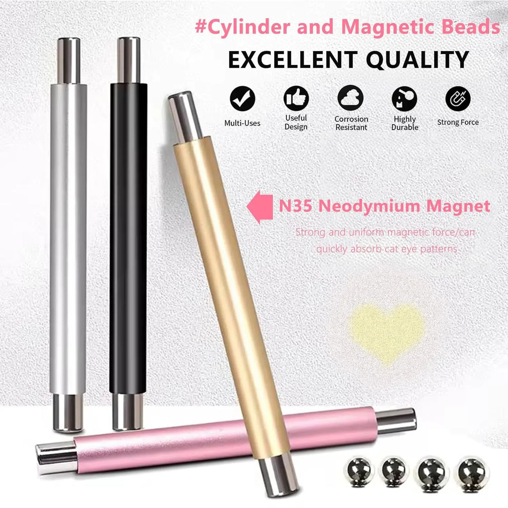 1/2Pcs Cat Eye Magnetic Set Ball With Nail Magnetic Stick Tool Set Double-head Strong Magnet Pen 3D Cat Eye Gel Nail Supplies