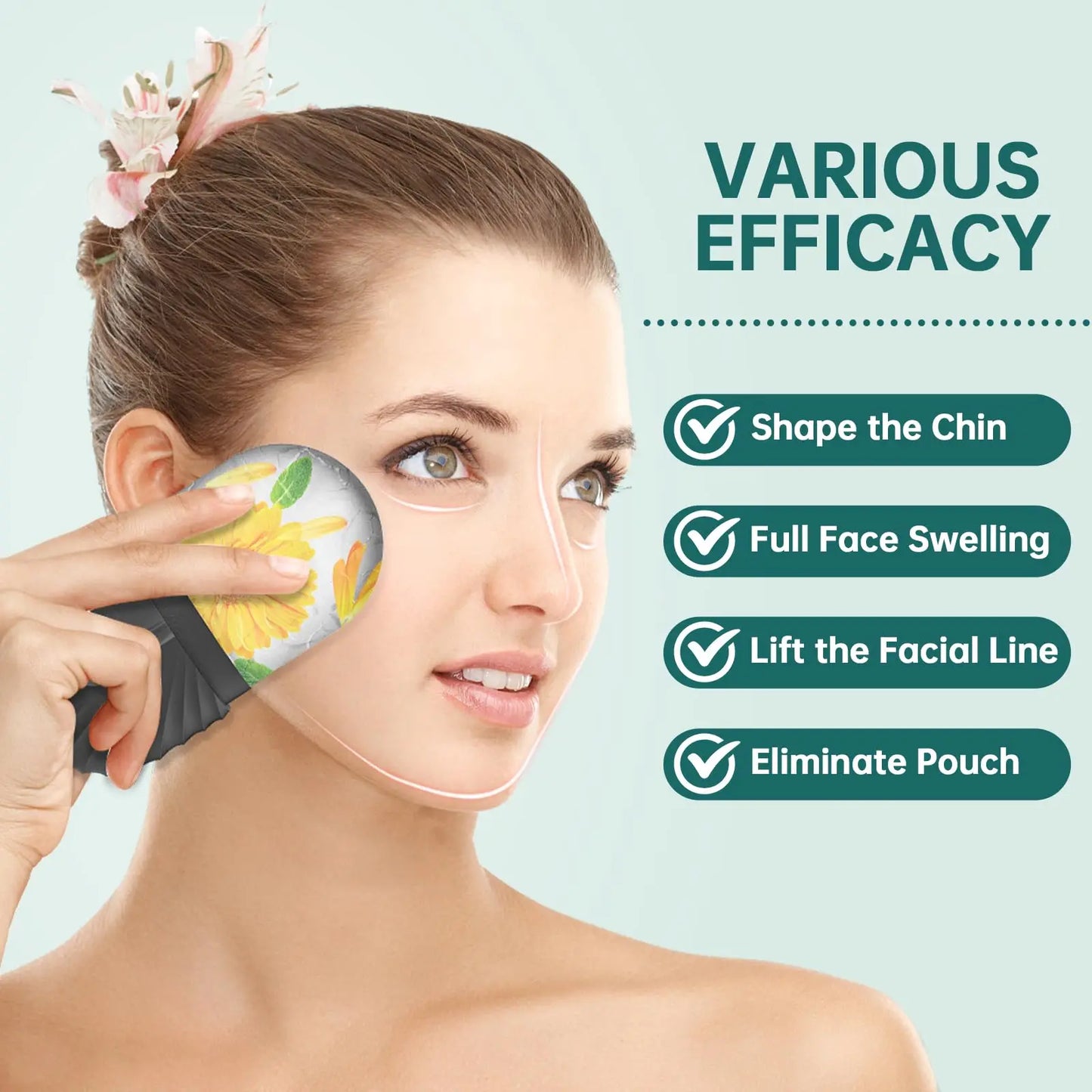 1/2/3pcs Ice Face Roller Facial Skincare Ice Roller Facial Roller GuaSha Face Tool Set Face Massage Roller Lifting Contouring