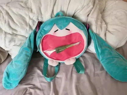 Hatsune Miku Shoulder Bag New Backpack Cute Anime Girl Plush Cartoon Kawaii Knapsack Student Bag Packet Kids Gifts Toys