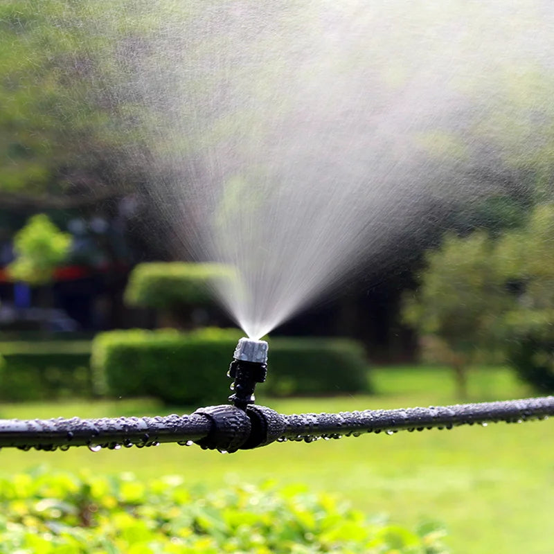 100/10PCS Plastic Watering Irrigation Garden Misting Sprinkler Heads Nozzle W/ Tee Joints for Misting Watering Irrigation System