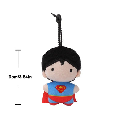 9cm Batman Superman Plush Keychain DC Justice League 9cm Harley Quinn Joker Cute Cartoon Movie Dolls Creative Christmas Gifts