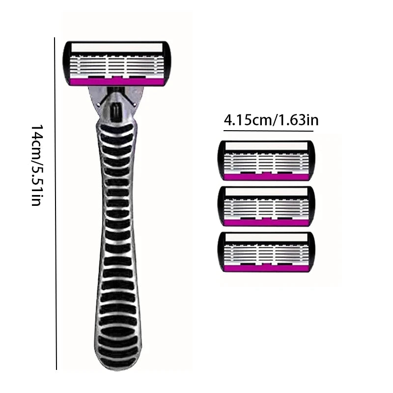 6-Layer Razor Head Manual Shaver, Stainless Steel Classic Double Edge Blade Razor Safety Vintage Shaving Beard Moustache Manual