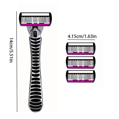 6-Layer Razor Head Manual Shaver, Stainless Steel Classic Double Edge Blade Razor Safety Vintage Shaving Beard Moustache Manual
