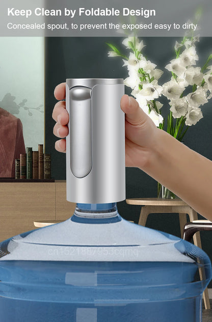 Electric Water Gallon Bottle Pump Automatic Water Dispenser Pump 19 Liters Foldable Desktop Water Bottle Pump H3 Rechargeable