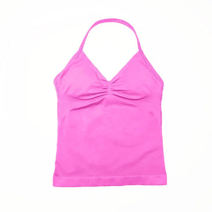 NCLAGEN Impact Longline Strappy Top Sports Yoga Vest Women's Fitness Tank Top Gym Beautiful Open Back Bra Running Workout Halter