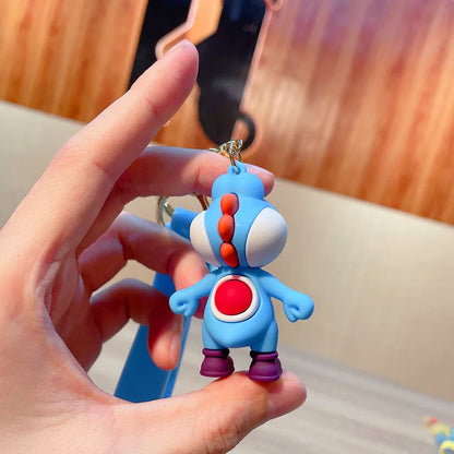 Super Mario Bros Keychain Anime Figure Toad Yoshi Car Decoration Backpack Pendant Accessories Kids