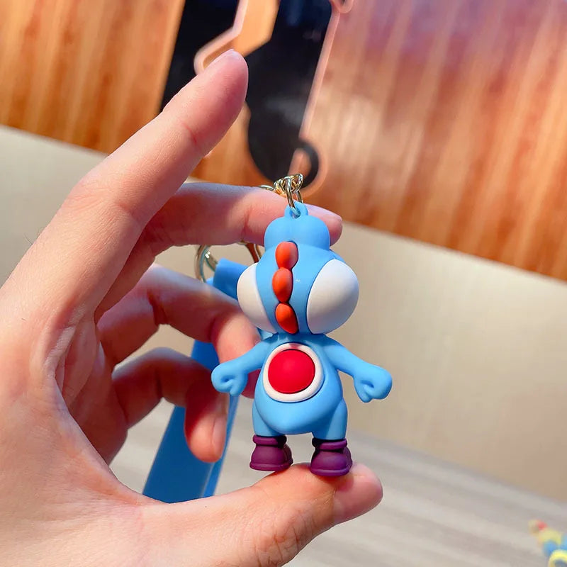 Super Mario Bros Keychain Anime Figure Toad Yoshi Car Decoration Backpack Pendant Accessories Kids
