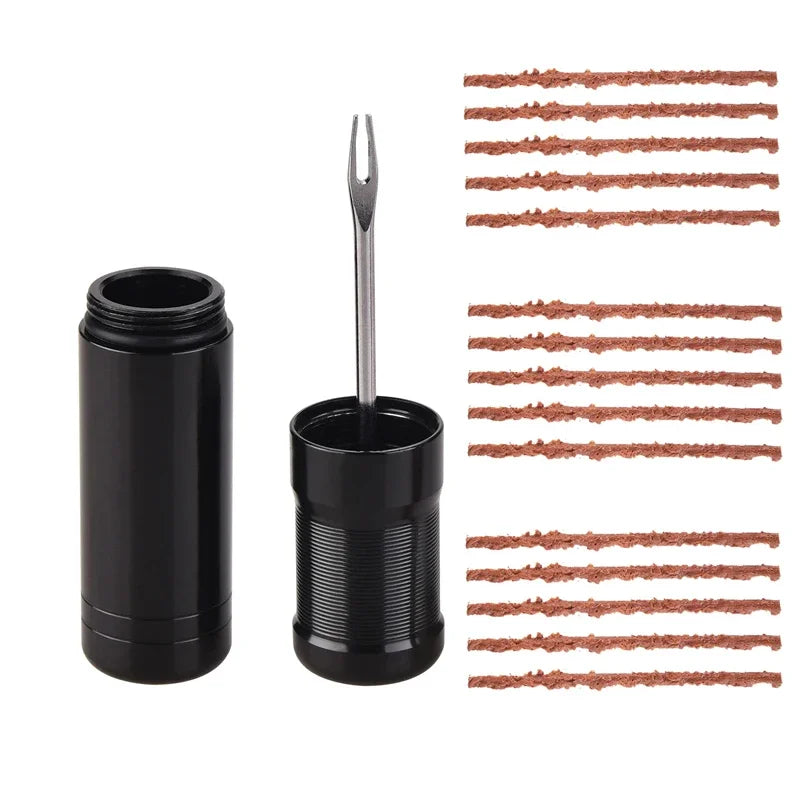 Bike Tubeless Tire Repair Kit – Rubber Bacon Strips, Plug Stopper & Insertion Tool for Fixing Puncture Flat on Road & MTB Bicycl